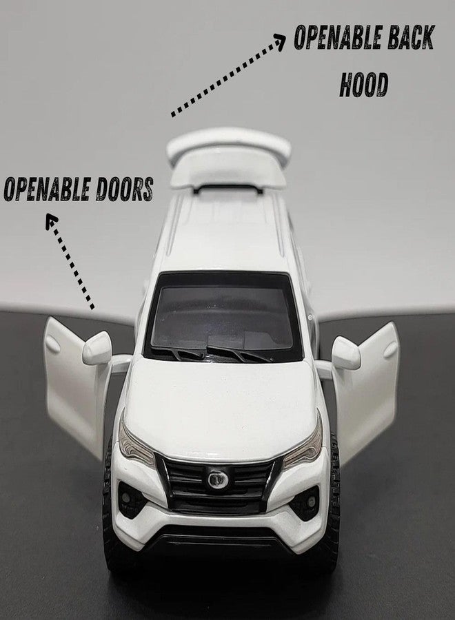 GRAPHENE 1:32 Scale Fortuner Die-Cast Pull Back Car Sturdy Metal Miniature Model Toy Vehicle for Kids Realistic Design with Smooth Action Premium Collectible Fortuner Toy Car (White) - Image 3